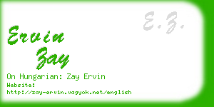 ervin zay business card